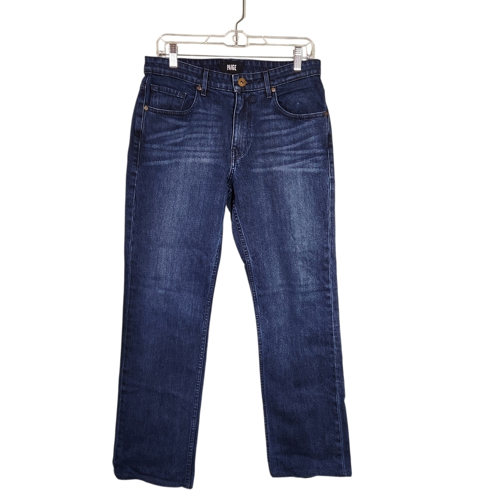 PAIGE Doheny Jeans Mens Blue Straight Leg Dark Wash Cotton Made In USA sz 31